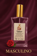 Botella Valaire Perfumes con texto MASCULINO